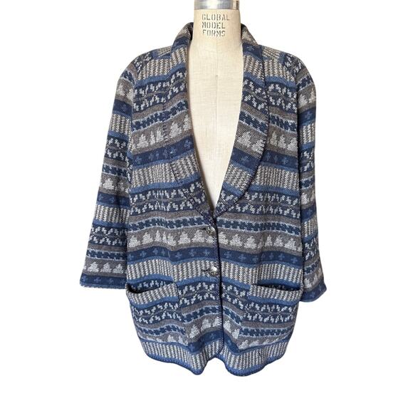 Vintage David Paul NY 80s Jacket Blazer Western Size Large - Picture 1 of 8